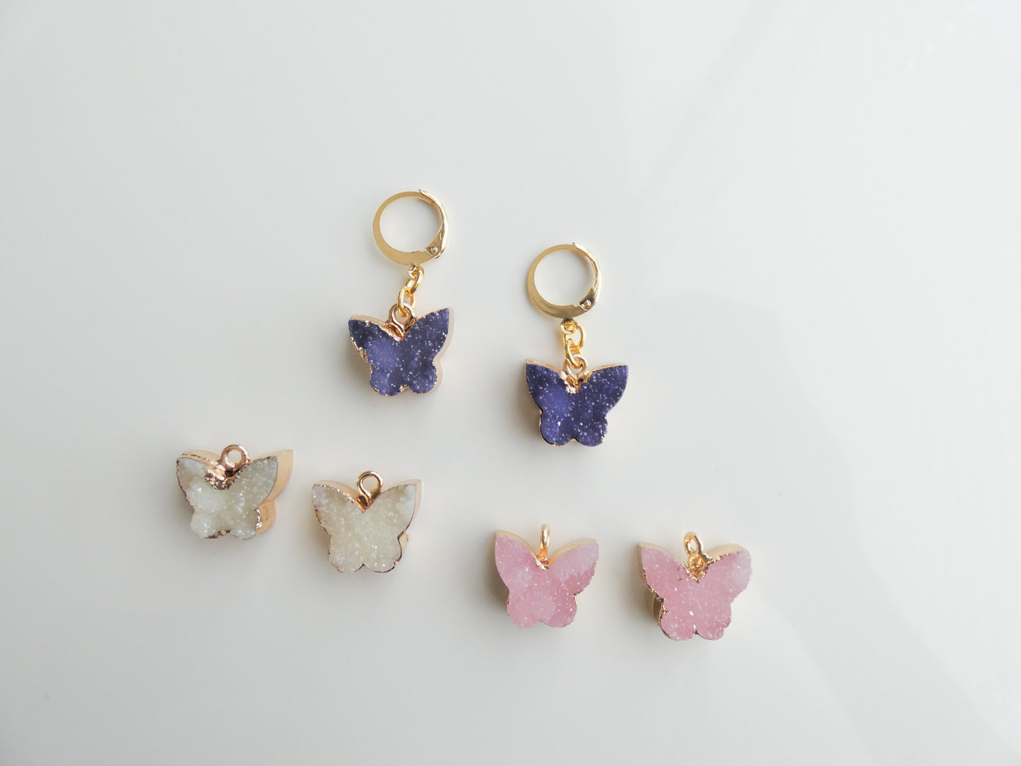 Druzy Butterfly Earrings
