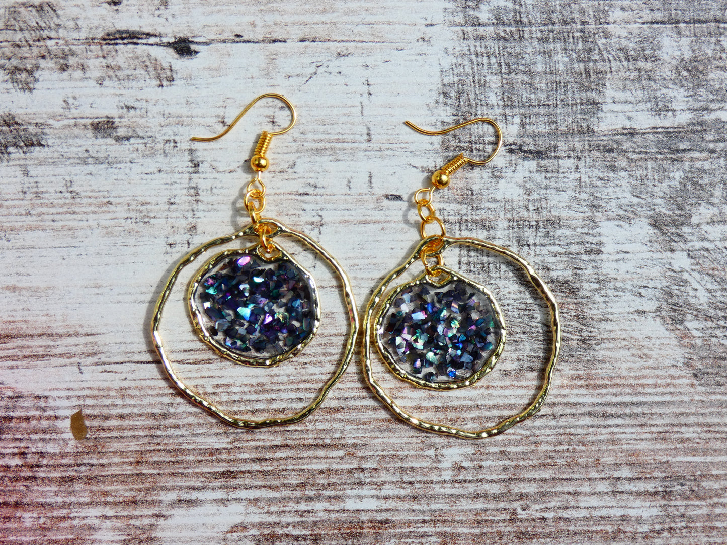 Double Hoop Earrings with Stones