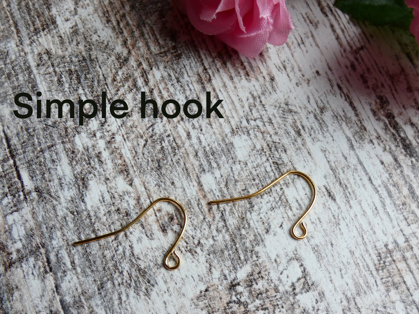 Flower Dangly Earrings with Gold Accent