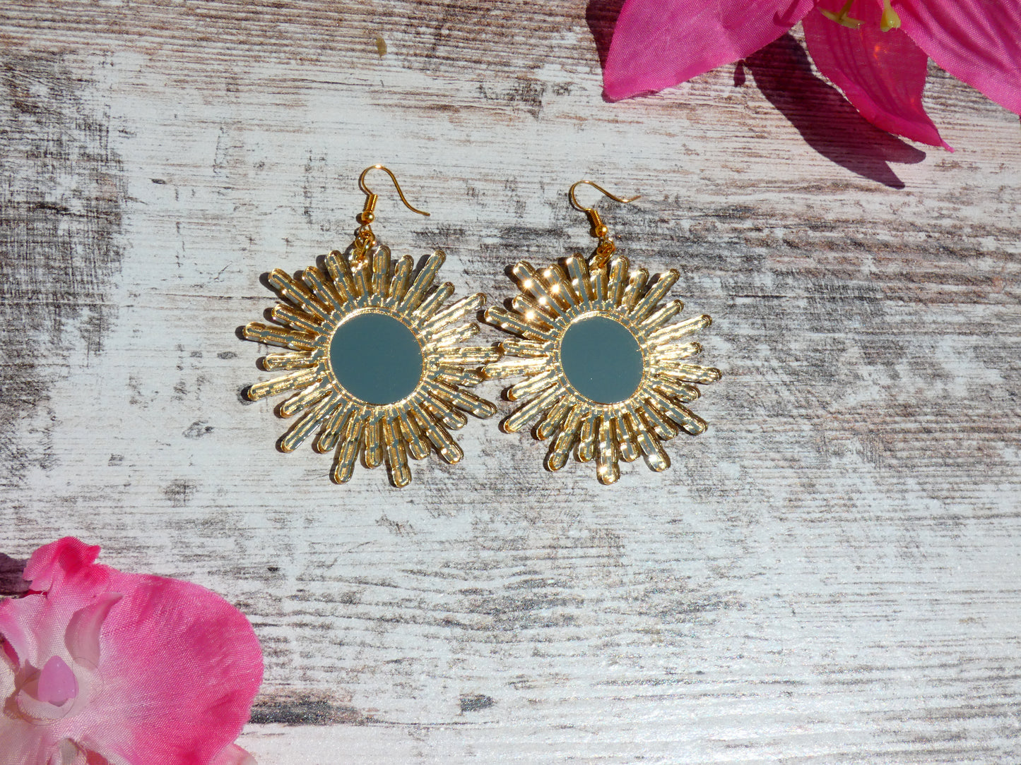 Sun Mirror Earrings (Acrylic)