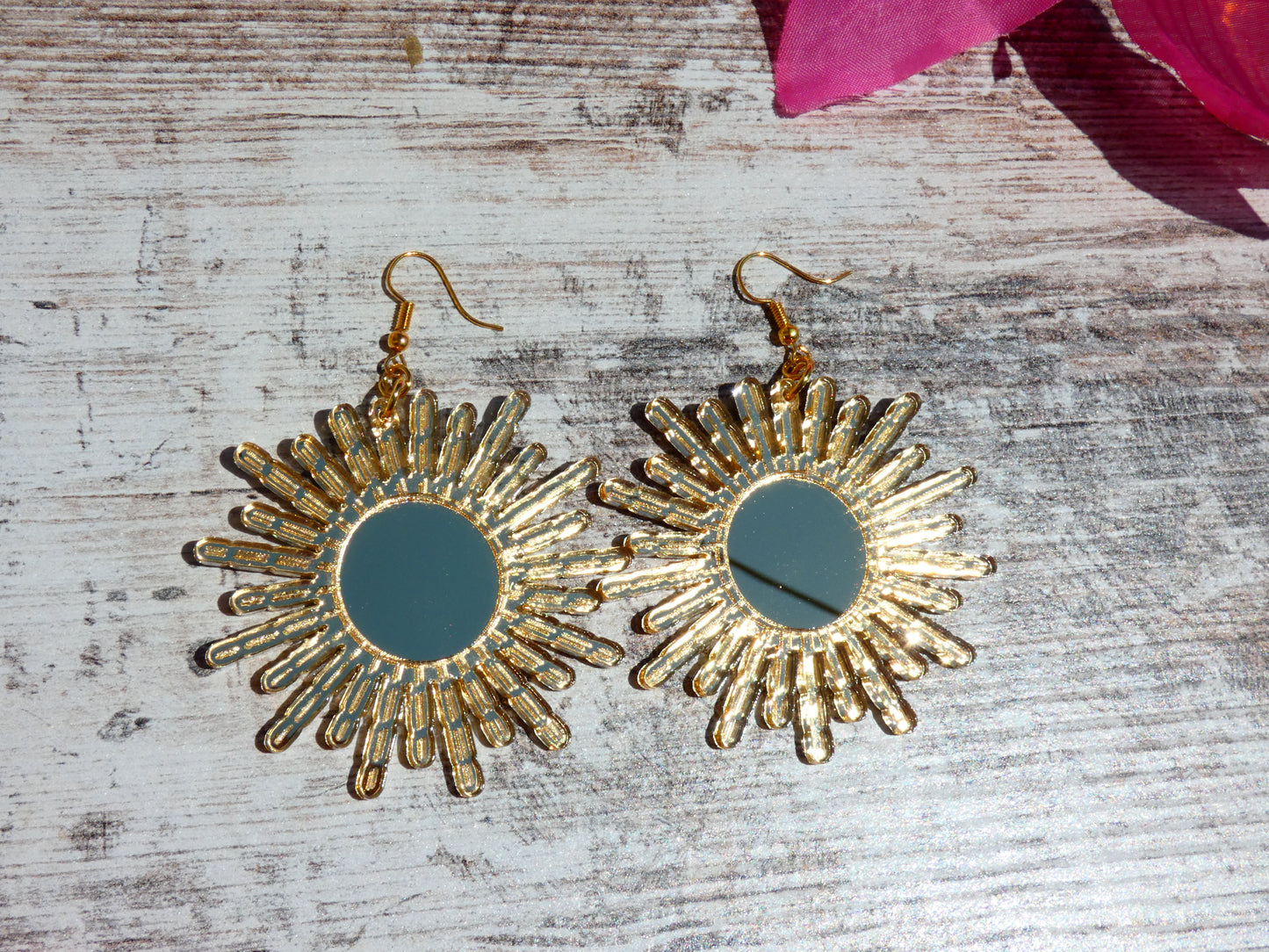 Sun Mirror Earrings (Acrylic)