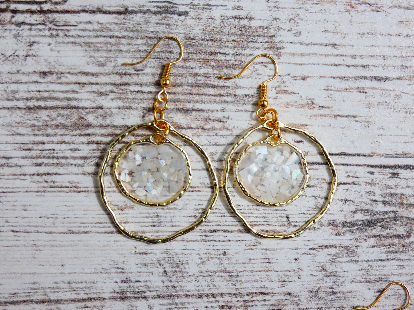 Double Hoop Earrings with Stones