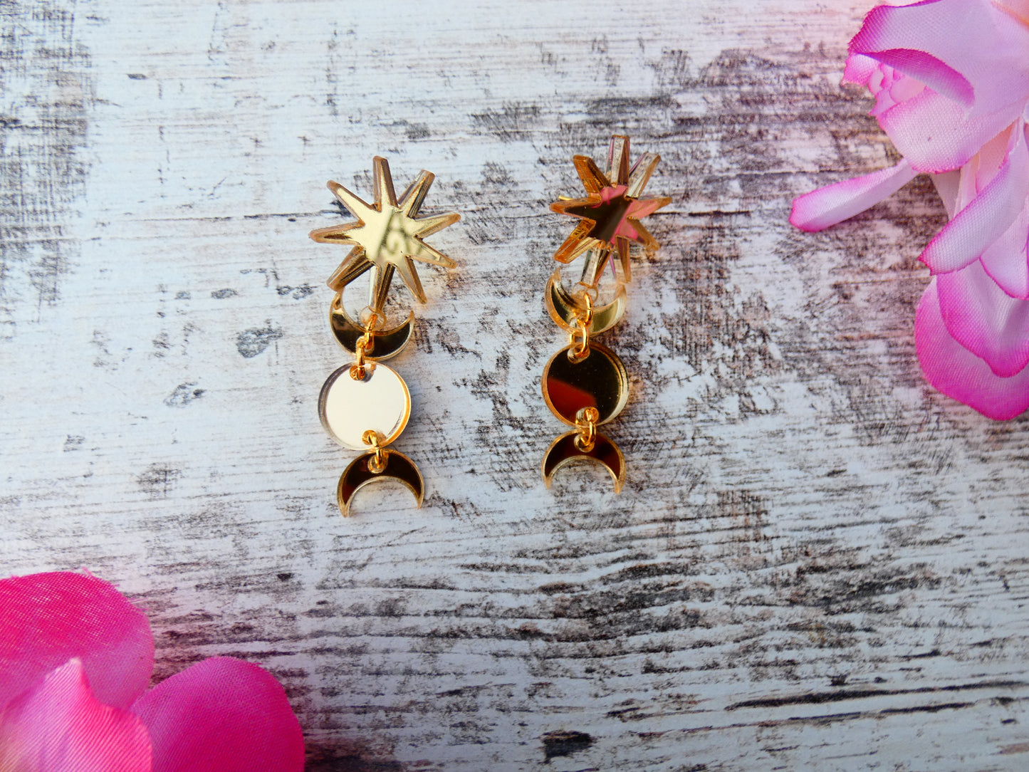 Sun and moon earrings (acrylic)