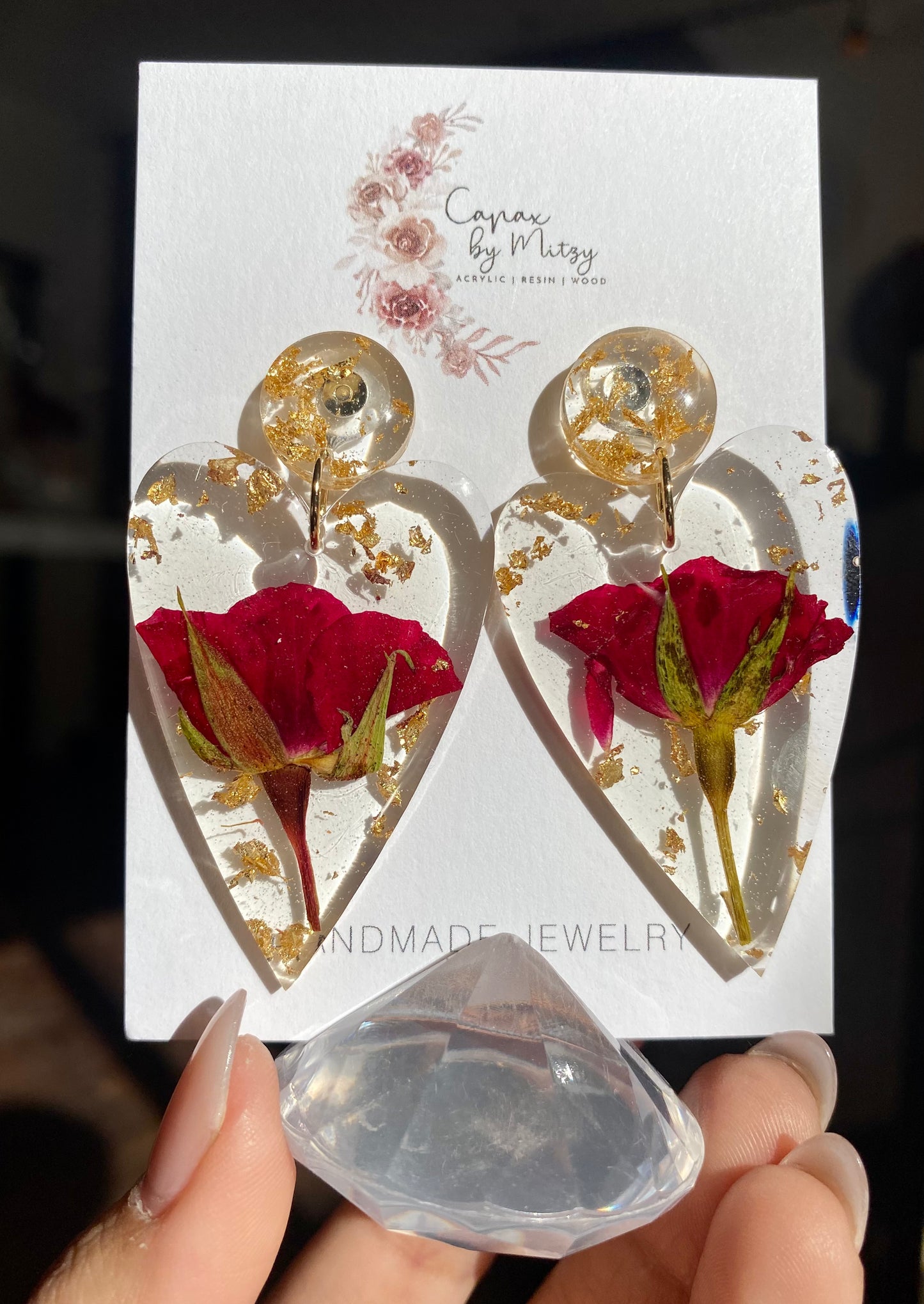 Resin Heart w/ Real Flowers