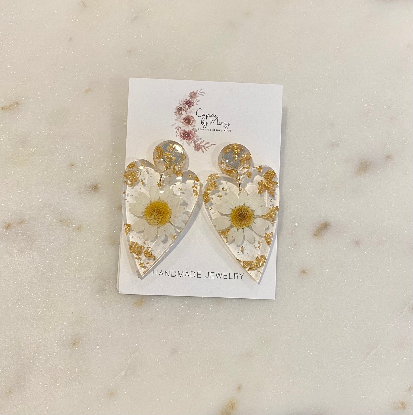 Resin Heart w/ Real Flowers