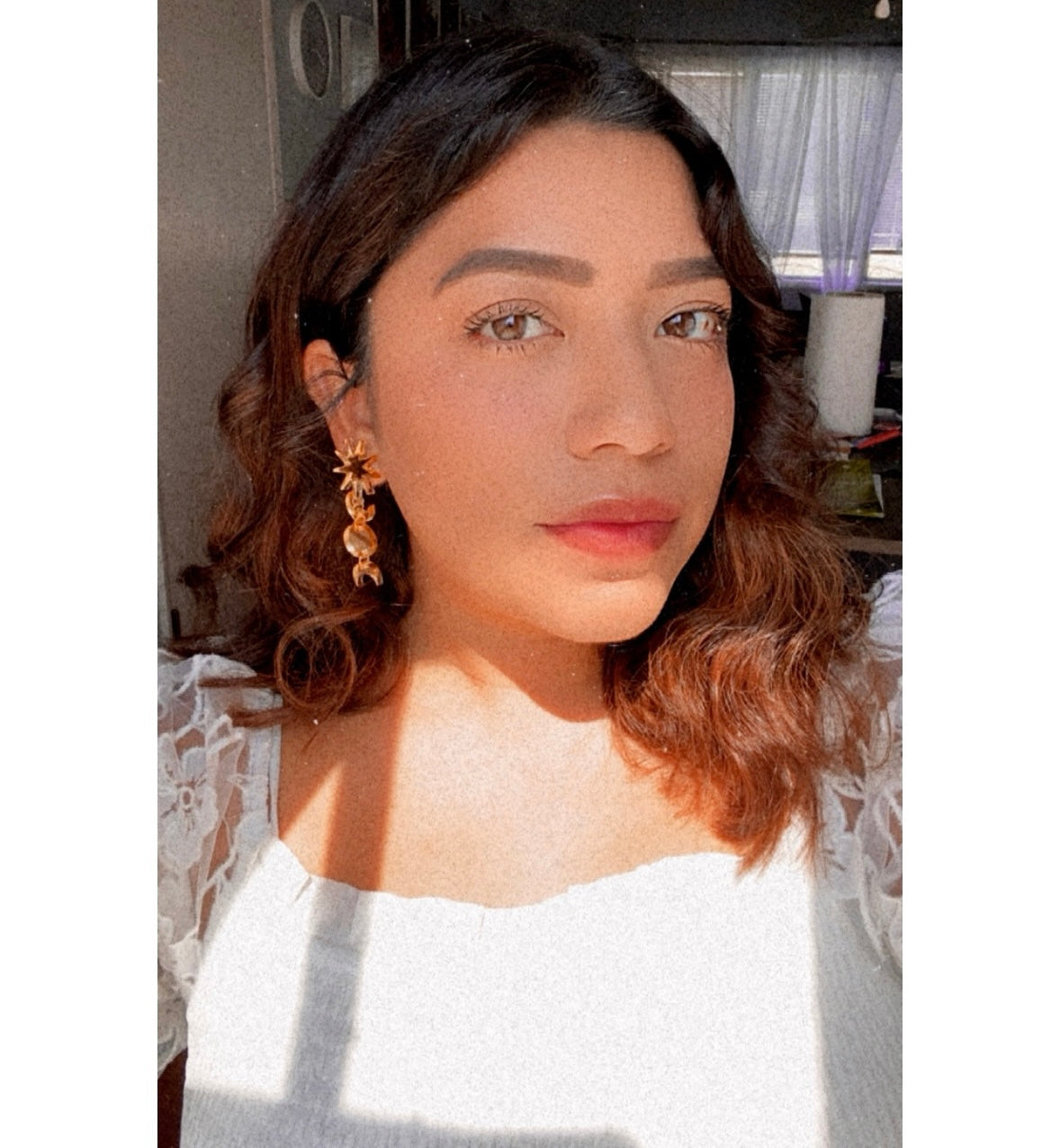 Sun and moon earrings (acrylic)
