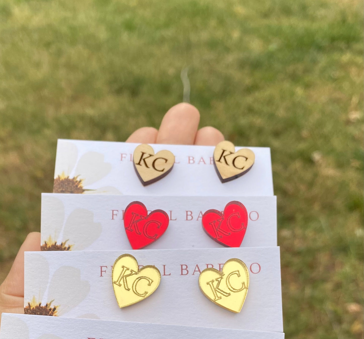 KC Heart Studs