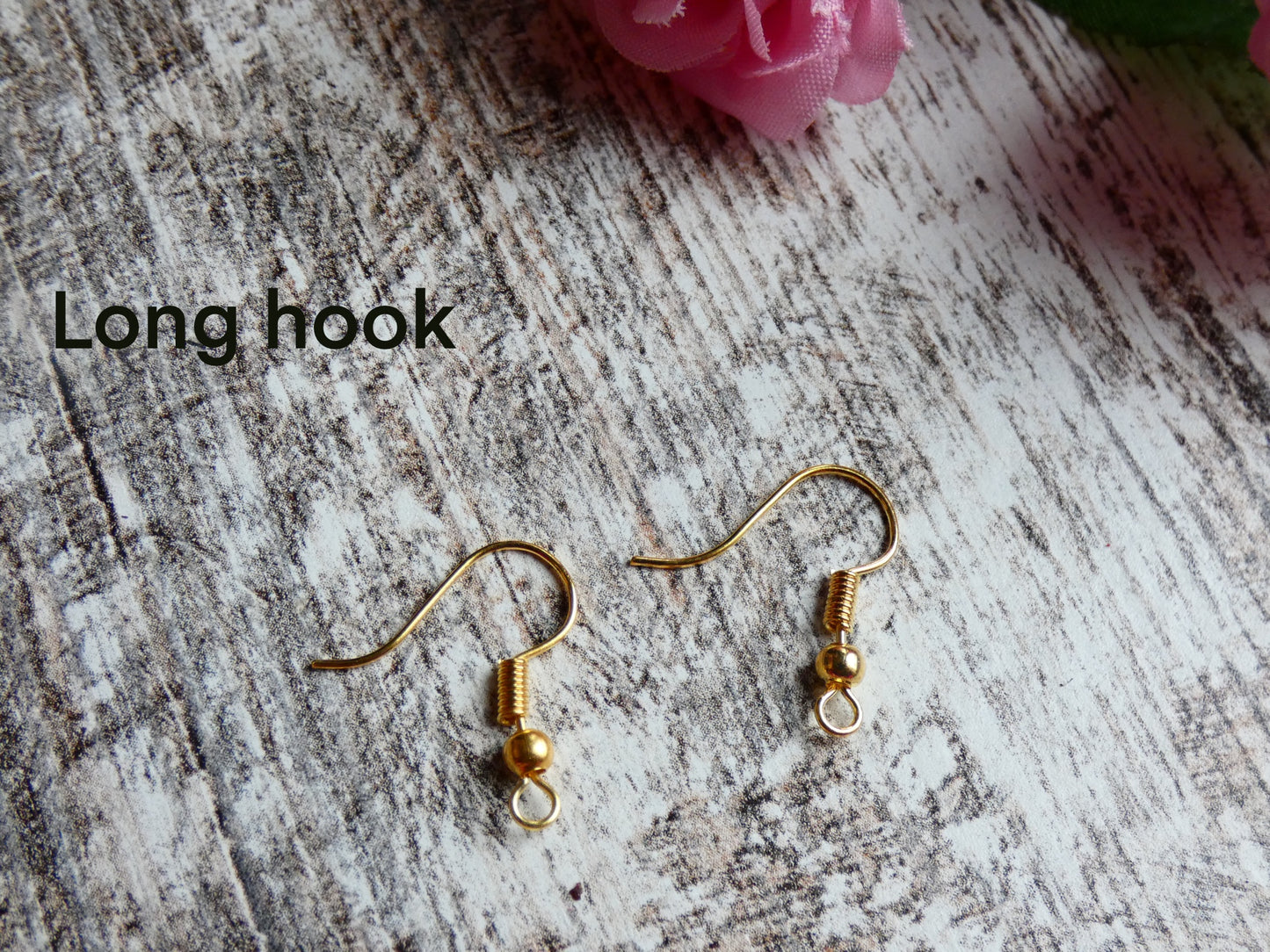 Flower Dangly Earrings with Gold Accent