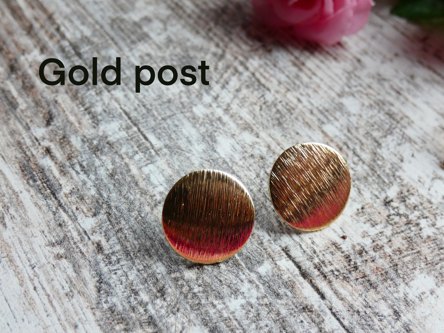 Flower Dangly Earrings with Gold Accent