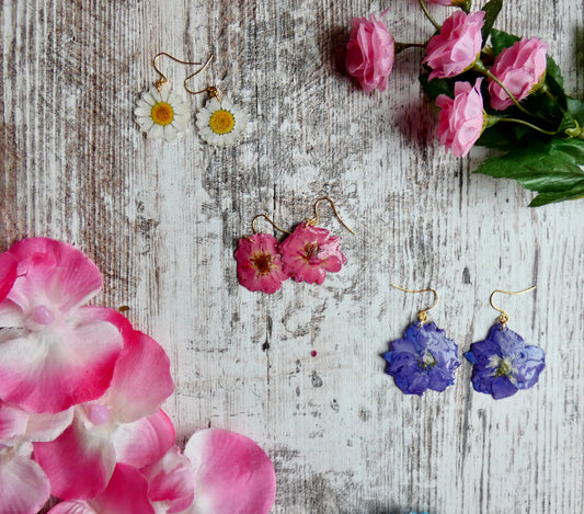 Real Flower Earrings