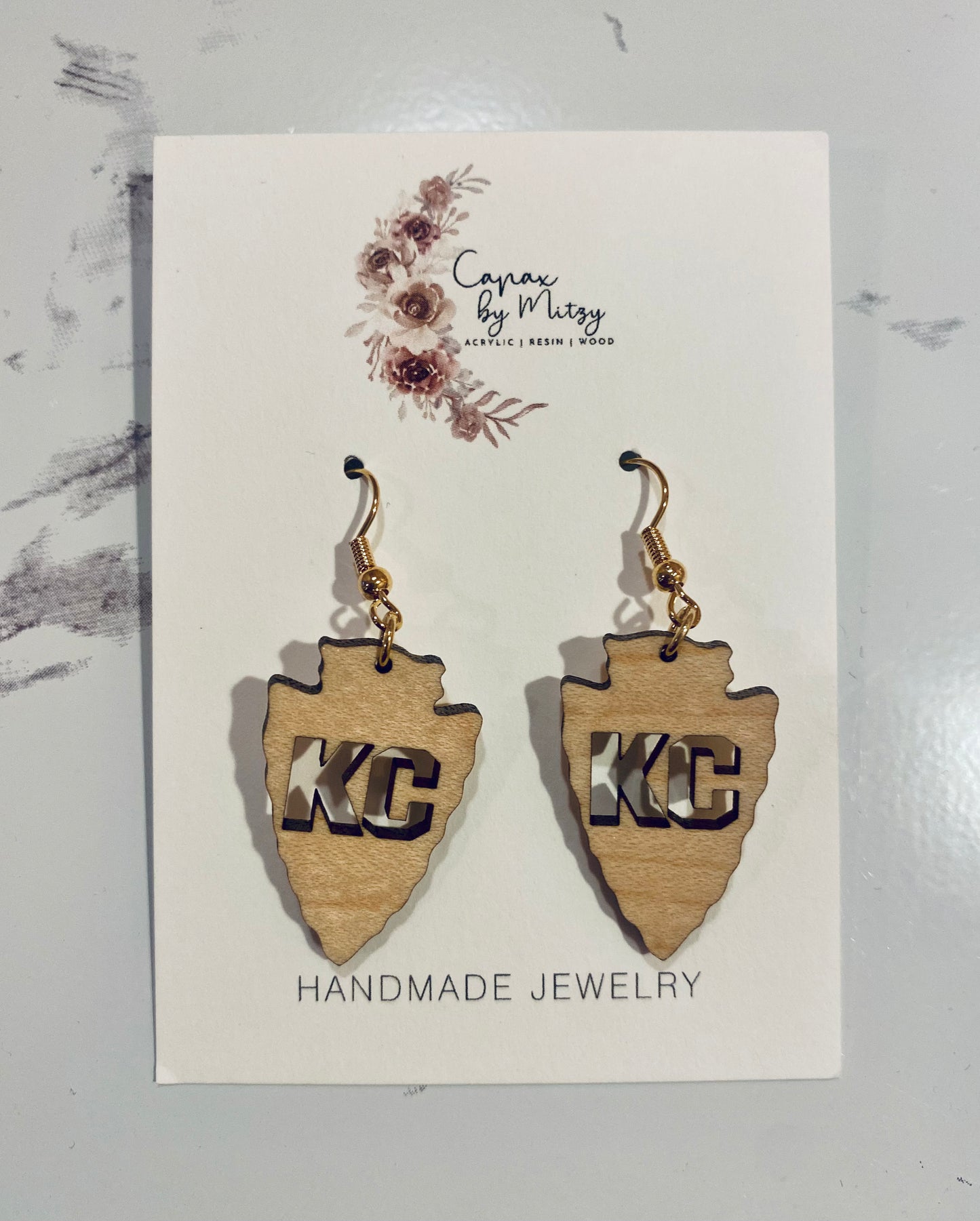 Arrowhead KC Wood Earrings