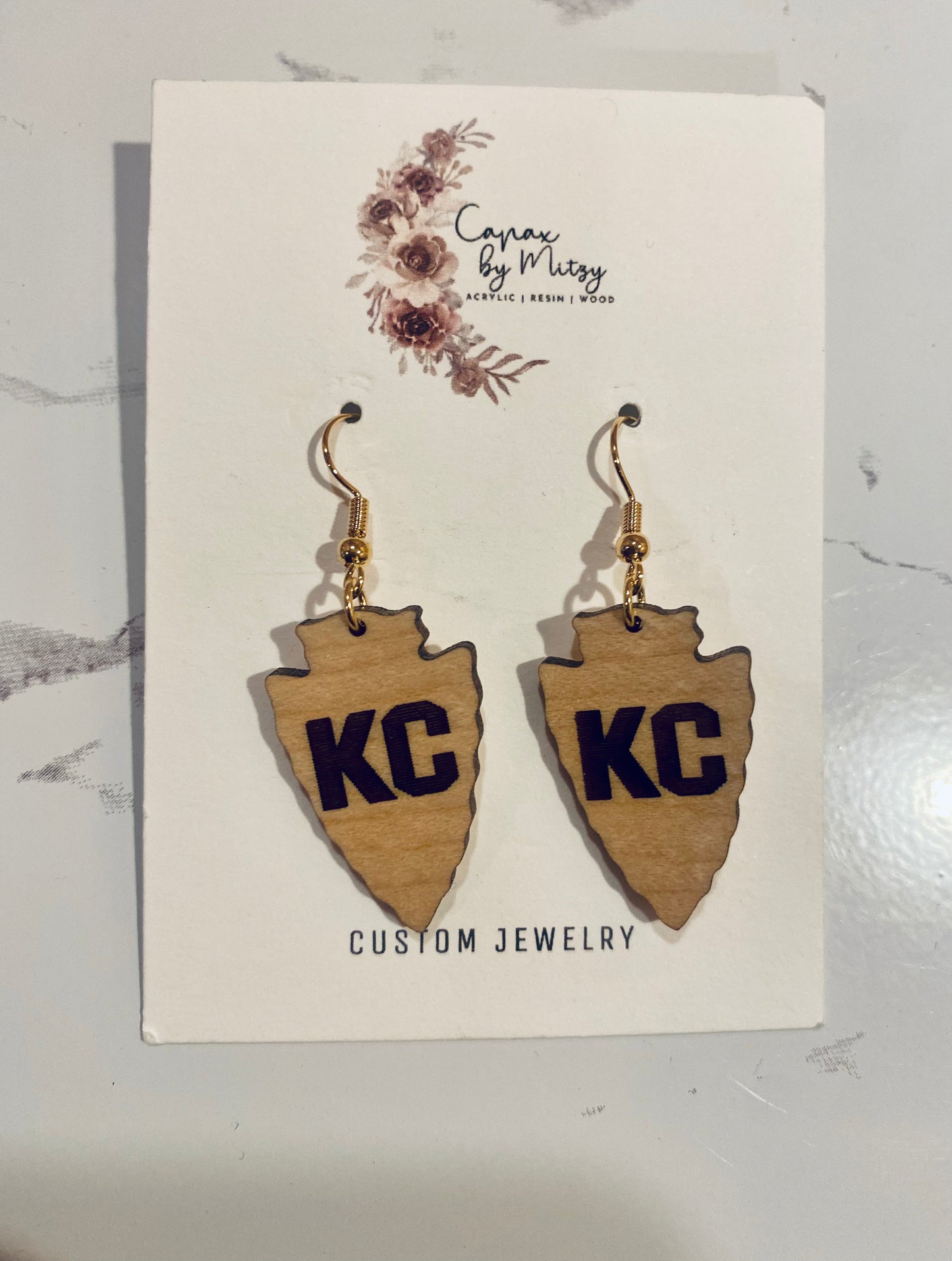 Arrowhead KC Wood Earrings