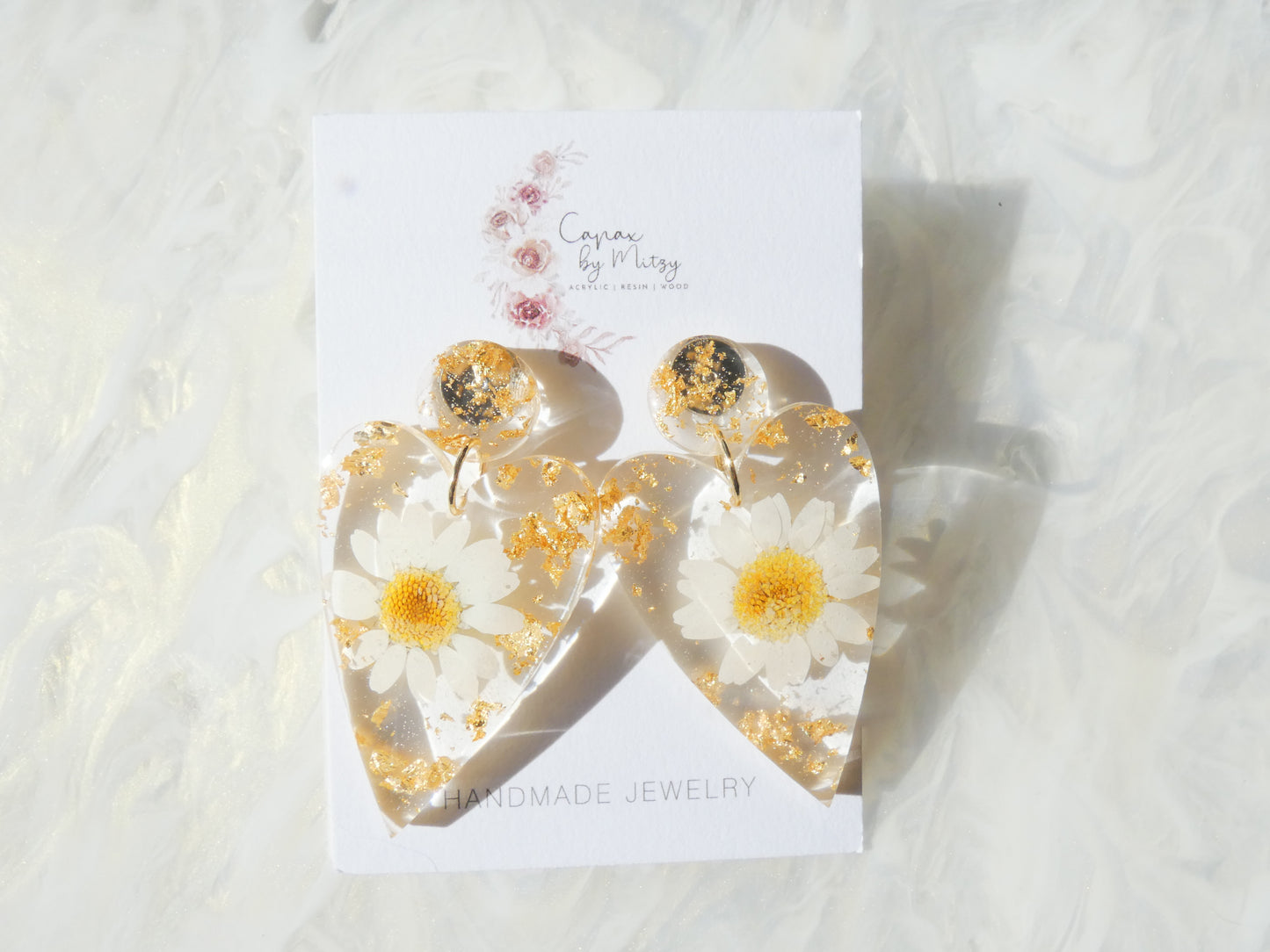 Resin Heart w/ Real Flowers
